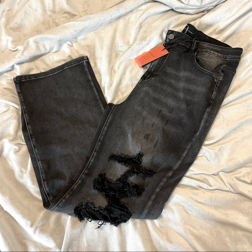 Risen black distressed jeans size 1XL